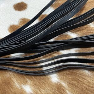 Black 8mm 8mm Flat Veg Tanned Leather 39″ Straps | 5-25pk