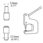 Die Setter 94 x126mm Double Cap Rivets 6.5 x 5.5mm | 500 Sets- R0015.5