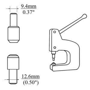Die Setter 94 x126mm Rivet Tooling Set R002 – For Rivets R0015.5