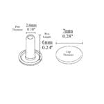 Double Cap Rivet 7 x 6 Outline-Avetco Double Cap Rivets 7 x 6mm | 500 Sets– R0026