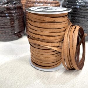 5mm Flat Veg Tanned Leather Cord | 10 yds. & 50 mt.
