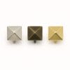 NH36 9mm pyramid nailhead-Avetco Nickel, Antique Brass, and Gold 9mm pyramid nailhead nh36 displayed side by side for color comparison in leathercraft and accessory use