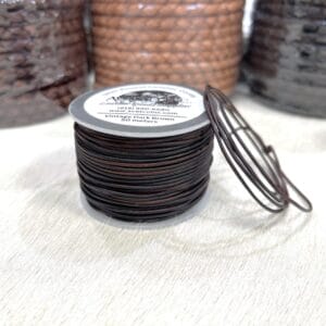 1mm Round Veg-Tan Leather Cord – 50 Meters