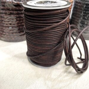 Round Leather Cords 3mm Round Veg-Tan Leather Cord | 50 Meters