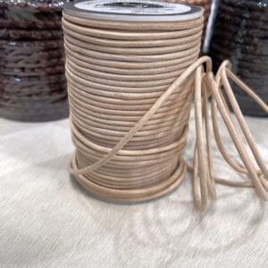 Round Leather Cords 3mm Round Veg-Tan Leather Cord | 50 Meters