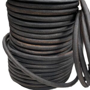 Round Leather Cords 6mm Round Veg-Tan Leather Cord | 5 yds- 25 mt.