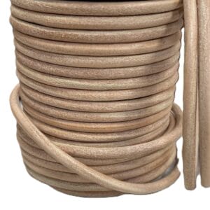 Round Leather Cords 6mm Round Veg-Tan Leather Cord | 5 yds- 25 mt.