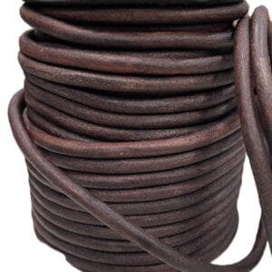 Round Leather Cords 6mm Round Veg-Tan Leather Cord | 5 yds- 25 mt.