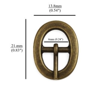 Y1007 Antique Brass Center Bar Buckle-Avetco Inc-06mm Y1007 6mm Oval Center Bar Buckle – Nickel, Antique Brass, Gold Plating – Avetco