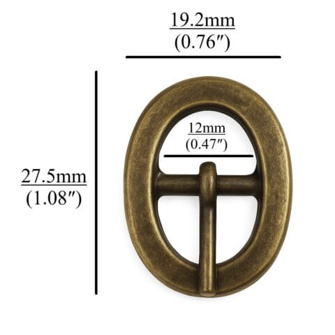 Y1007 12mm Oval Center Bar Buckle – Nickel, Antique Brass, Gold Plating – Avetco