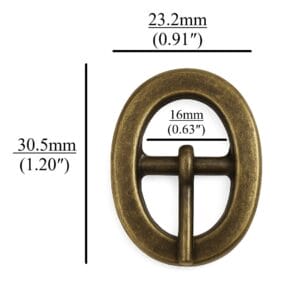 Y1007 Antique Brass Center Bar Buckle-Avetco Inc-16mm 0.63″| 16mm Center Bar Buckle Y1007