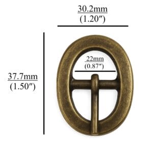 Y1007 Antique Brass Center Bar Buckle-Avetco Inc-22mm Y1007 22mm Oval Center Bar Buckle – Nickel, Antique Brass, Gold Plating – Avetco