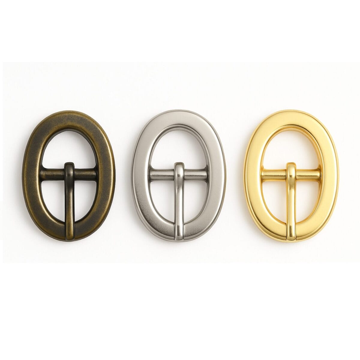 Y1007 Center Bar Buckle-Avetco Inc Y1007 Oval Center Bar Buckle – Nickel, Antique Brass, Gold Plating – Avetco
