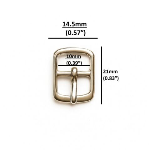 Nickel: 10mm center bar buckle in silver zinc alloy – Avetco