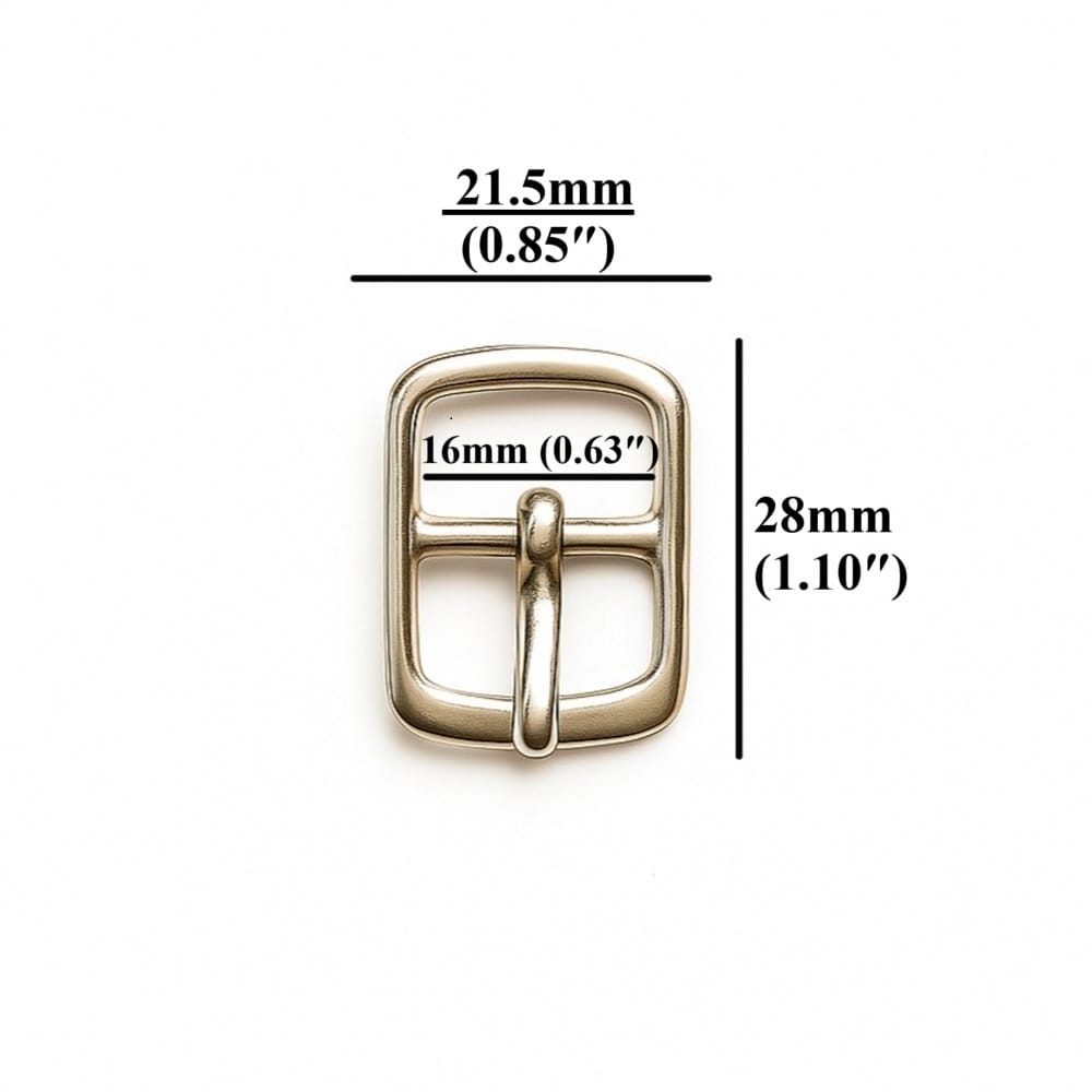 Y860016MM 16mm center bar buckle in silver zinc alloy – Avetco