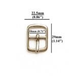Y860018MM Nickel: 18mm center bar buckle in silver zinc alloy