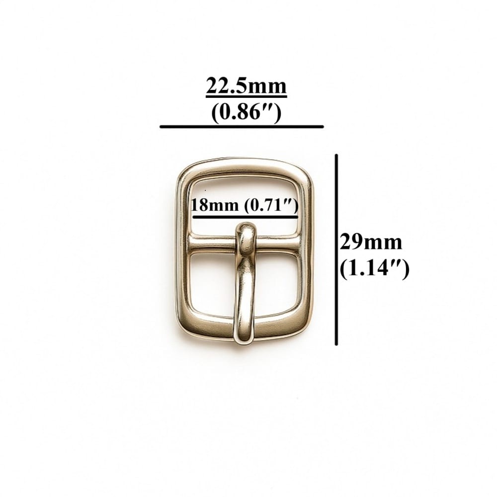Y860018MM Nickel: 18mm center bar buckle in silver zinc alloy
