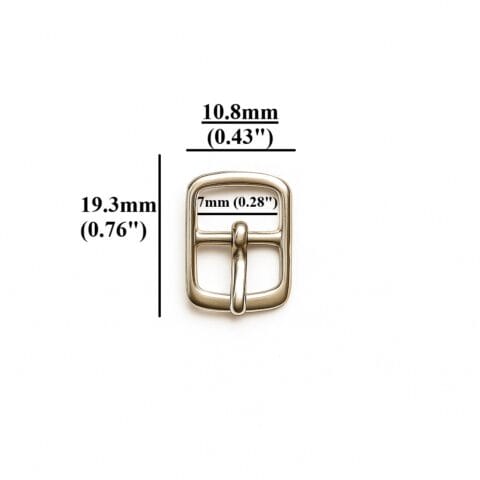 Nickel: 7mm center bar buckle in silver zinc alloy – Avetco