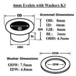0.16″| 4*3mm Eyelets with Washers K3 – 1000PCs