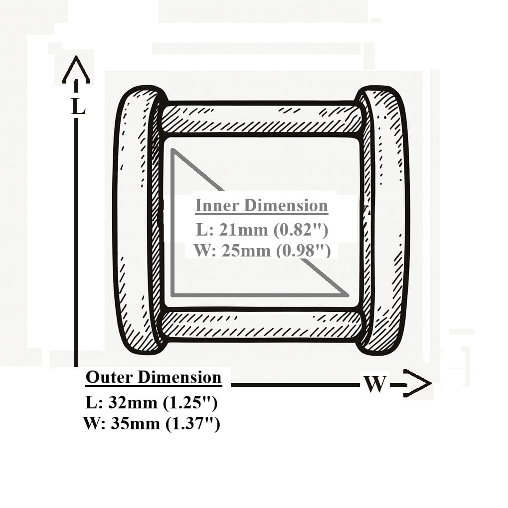 AK85-25mm-Illustrated Diagram-Avetco AKA85 25mm Rectangular Ring – All Three Finishes
