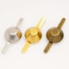 NH122 Purse Feet-Avetco3 NH122 Purse Feet – Top View Showing All Three Finishes: Nickel, Gold, and Antique Brass – Avetco