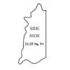 Outline- Side Hide 22-25 SF-Avetco Outline drawing of a Side hide cow leather , approximately 22-25 square feet in area.-Avetco