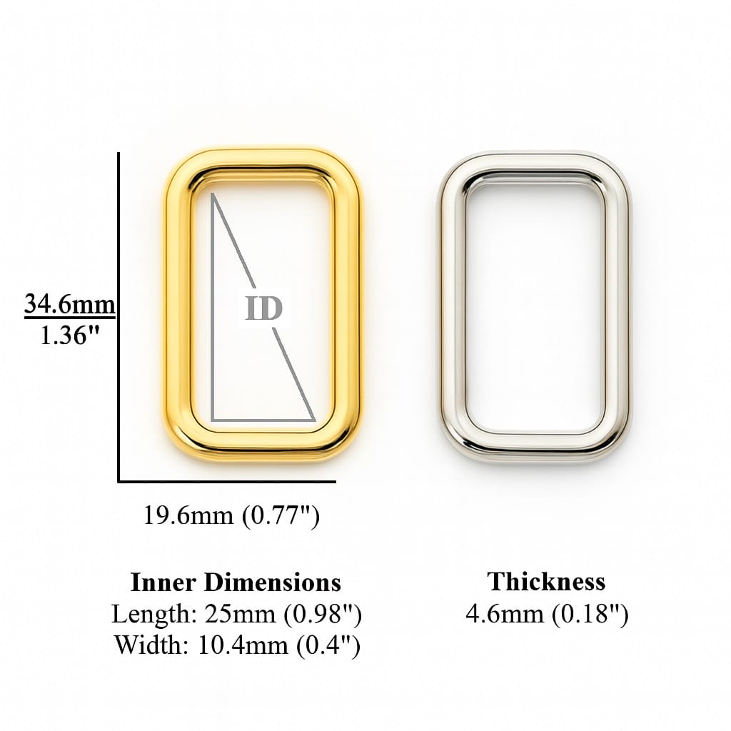Y600-25mm Outline-Avetco Y6000, Rectangle Rings 25mm (0.98")- 10PCs