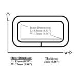 17mm | (0.67″) Rectangle Ring # Y7466- 100 PCs