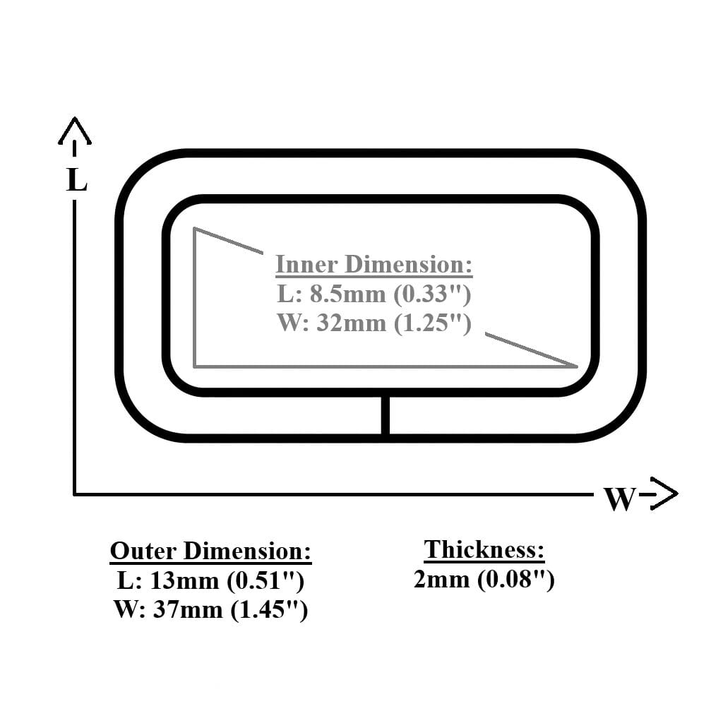 Y7466-32mm-Illustrated Diagram-Avetco Y7466 32mm Rectangle Ring – 3 Finishes