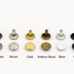 double-cap-rivets-9mm-6mm-post-gunmetal-nickel-gold-antique-brass-silver-white-black-avetco Double Cap Rivets 9 x 6mm | 500 Sets – R0036