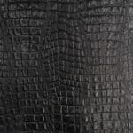 Avetco- Oltu Cow Leather Embossed Black Oltu Crocodile Embossed Cow Leather – Neutral Tones- Rough Cut by 2 SF.