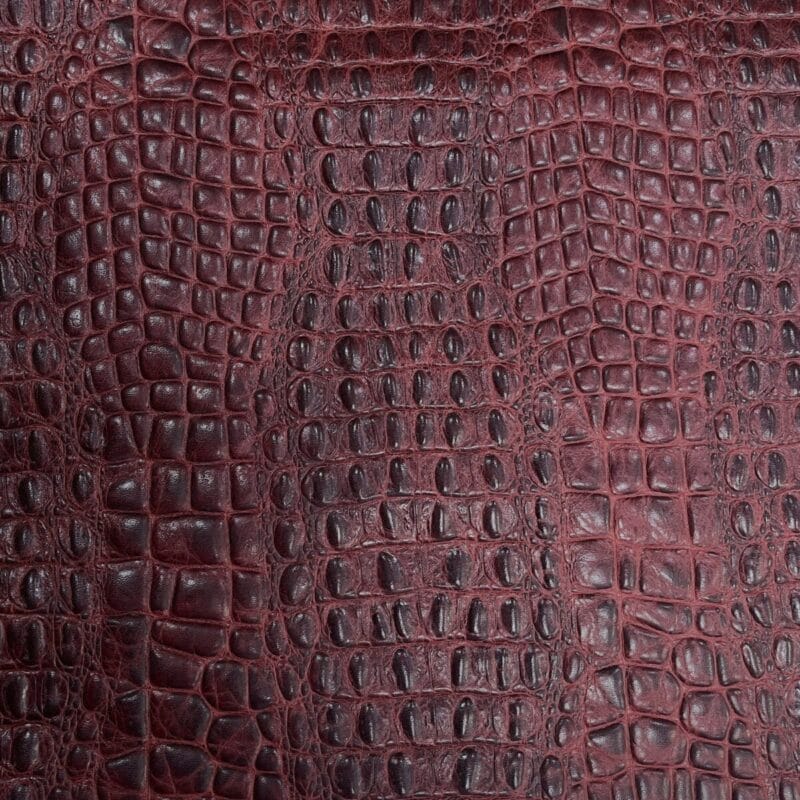 Oltu-Cow-Leather-Embossed-Burgundy Oltu crocodile embossed cow leather in burgundy shade-Avetco.