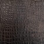 Avetco- Oltu Cow Leather Embossed-French Roast Oltu Crocodile Embossed Cow Leather – Neutral Tones- Rough Cut by 2 SF.
