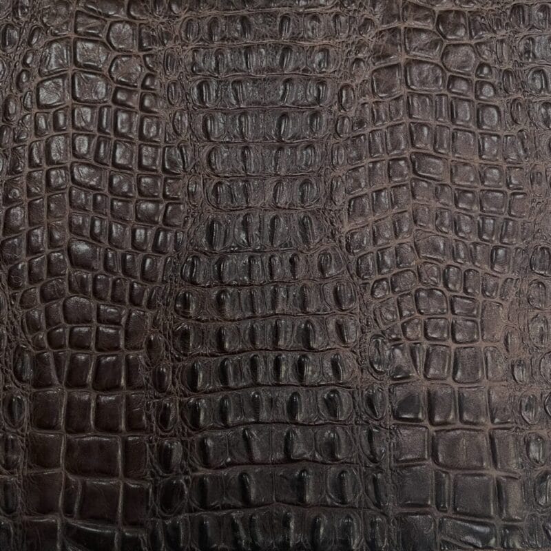 Avetco- Oltu Cow Leather Embossed-French Roast Oltu Crocodile Embossed Leather in French Roast – Avetco