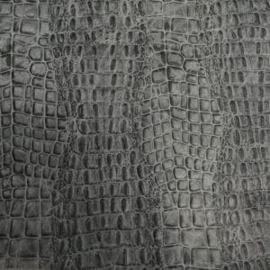 Avetco- Oltu Cow Leather Embossed Charcoal Gray Oltu Crocodile Embossed 3oz Cow Leather – Neutral Tones | 22-24 SF.