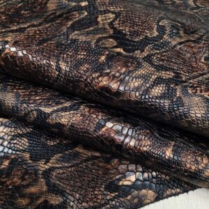 KP-228 Black Snake Milkyway-Embossed Cow Leather- Avetco2 Snake Milkyway Embossed Cow Leather 3 oz | 20-22 SF.