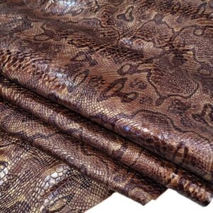 KP-228 Rustic Brown Snake Milkyway-Embossed Cow Leather- Avetco2 Snake Milkyway Embossed Cow Leather 3 oz | 20-22 SF.