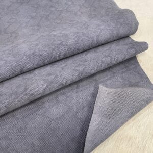 KP-230ASH Vertu Snake Cow Suede Leather-Avetco 7 Snake Embossed Cow Suede Leather – Rough Cut by 2 SF