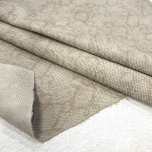 KP-230WSA-Warm Sand Vertu Snake Cow Suede Leather-Avetco 3 Snake Embossed Cow Suede Leather – Rough Cut by 2 SF