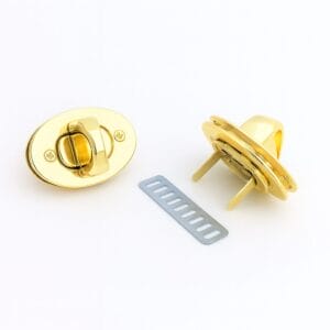 Y1094-Gold Handbag Lock Closure-Avetco Handbag Oval Twist Lock Closure #Y1094
