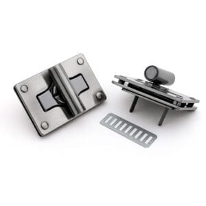Y1101-Brushed Gunmetal Rectangular Twist Handbag Lock Closure-Avetco Handbag Rectangular Twist Lock Closure #Y1101