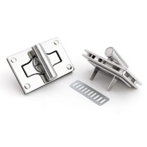 Y1101-Nickel Rectangular Twist Handbag Lock Closure-Avetco Handbag Rectangular Twist Lock Closure #Y1101