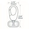 Y1313-25mm Illustrated Diagram-Avetco 1.00“ | 25mm Push Gate Swivel Snap Hook #Y1313-10pk