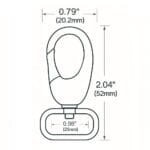 Y1313-25mm Illustrated Diagram-Avetco 1.00“ | 25mm Push Gate Swivel Snap Hook #Y1313-10pk