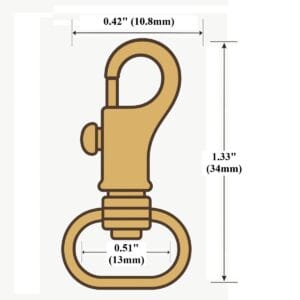 Y1481-13mm illustrated Diagram-Avetco 0.50″ | 13mm Bolt Swivel Snap Hook #Y1481-(10pk)
