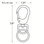 Y1594-Illustrated Diagram Y1594 Push Gate Swivel Snap Hook with Key Ring – (10pk)