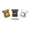 Y1699-Brushed Antique Brass Brushed Gunmetal and Nickel Twist Lock Closure-Avetco Three color variations of Y1699 twist lock closures – brushed antique brass, brushed gunmetal, and nickel – Avetco