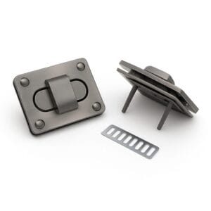 Y1702-Brushed Gunmetal Rectangular Twist Handbag Lock Closure-Avetco Rectangular Twist Handbag Lock Closure #Y1702