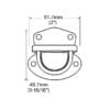 Y1714-Illustrated Diagram-Avetco Technical line drawing of #Y1714 Tuck Lock Handbag Closure with width 51.7mm (2") and height 49.7mm (1-15/16").-Avetco