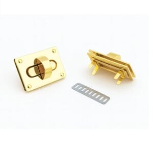Y1764-Gold Rectangular Twist Handbag Lock Closure-Avetco Rectangular Twist Handbag Lock Closure #Y1764